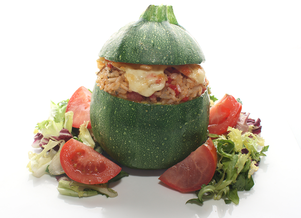calabacín redondo relleno