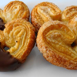 Palmeritas de hojaldre y chocolate